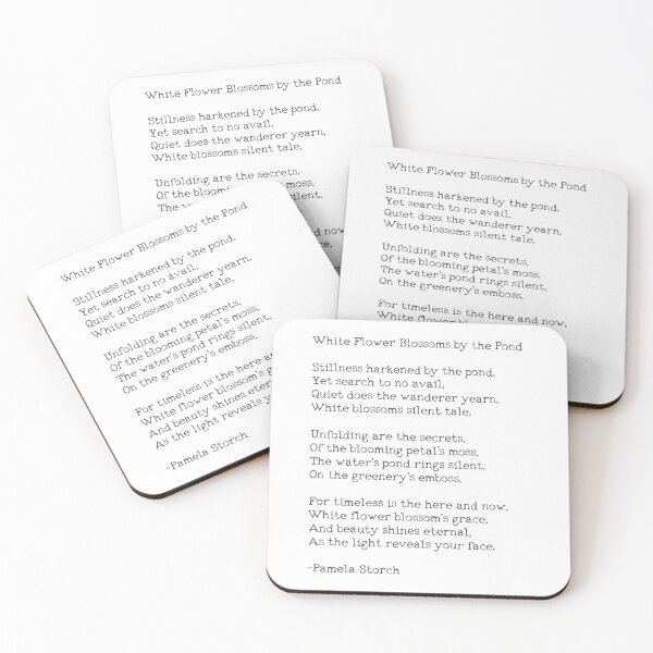 Item preview, White Flower Blossoms by the Pond Poem Typewriter Edition designed and sold by Pamela Storch.