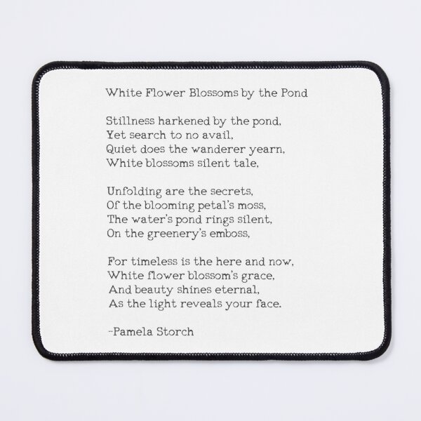 Item preview, White Flower Blossoms by the Pond Poem Typewriter Edition designed and sold by Pamela Storch.
