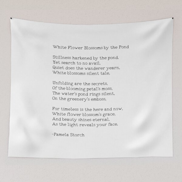 Item preview, White Flower Blossoms by the Pond Poem Typewriter Edition designed and sold by Pamela Storch.