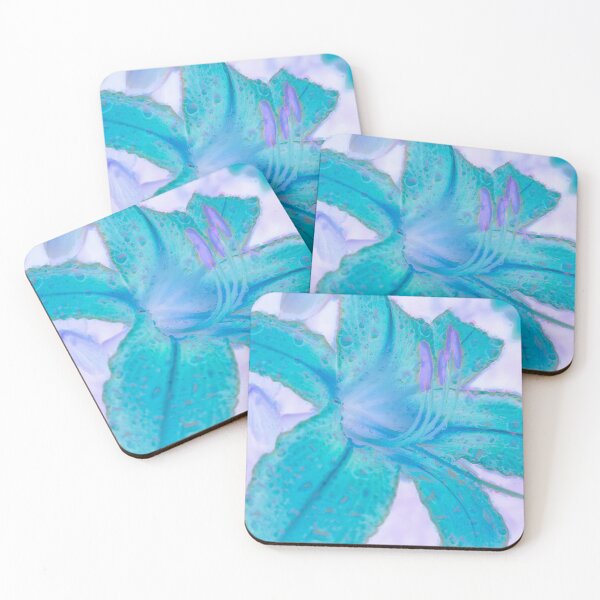 Item preview, Aqualily Turquoise Day Lily Floral Art designed and sold by Glimmersmith.