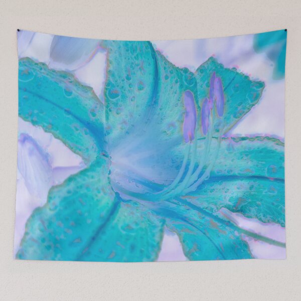 Item preview, Aqualily Turquoise Day Lily Floral Art designed and sold by Glimmersmith.