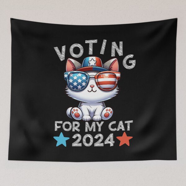Item preview, Voting for my cat 2024 election humor designed and sold by EvergreenWhimsy.