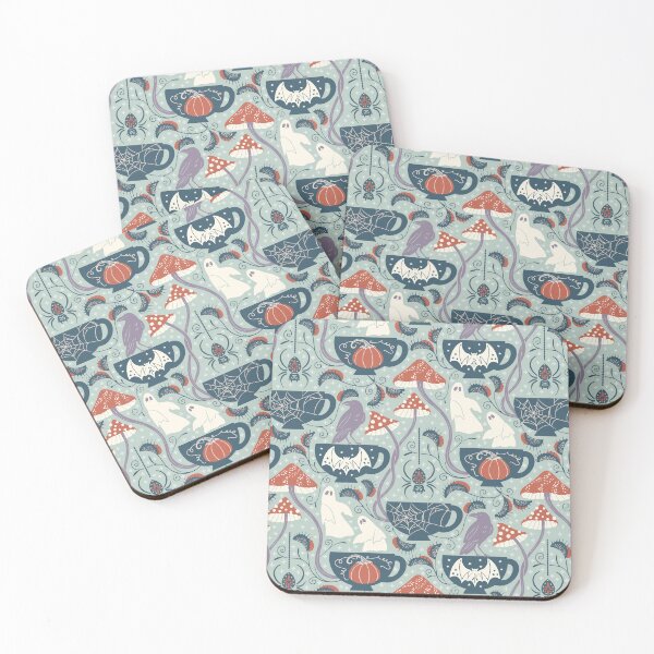 Item preview, Cottagecore Halloween Tea Party [pale blue] designed and sold by Aia UENO design.