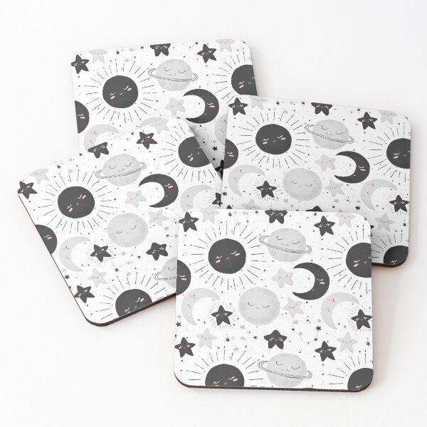 Item preview, Cute space cartoon moon, sun and stars print designed and sold by DarianaArt.