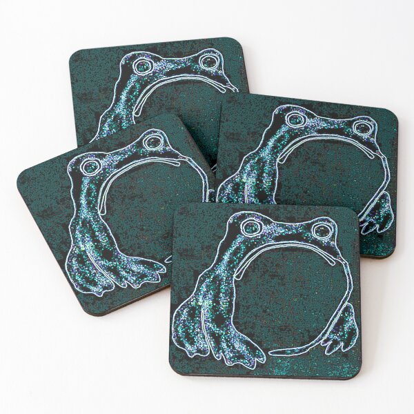 Item preview, Emerald Green Vintage Frog Art Modern Matsumoto Veda Digital Distortion designed and sold by kattakitty.