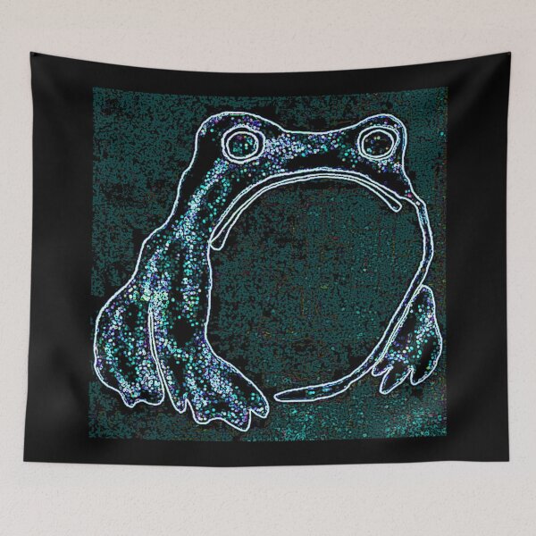 Item preview, Emerald Green Vintage Frog Art Modern Matsumoto Veda Digital Distortion designed and sold by kattakitty.