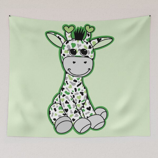 Item preview, Cute Aromantic Pride Flag Giraffe Green Gray Black White designed and sold by JoyfulJen.