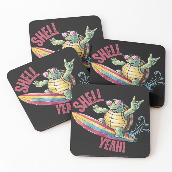 Item preview, Cute Surfing Turtle Shell Yeah designed and sold by AlienOccupation.