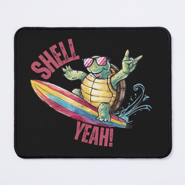 Item preview, Cute Surfing Turtle Shell Yeah designed and sold by AlienOccupation.