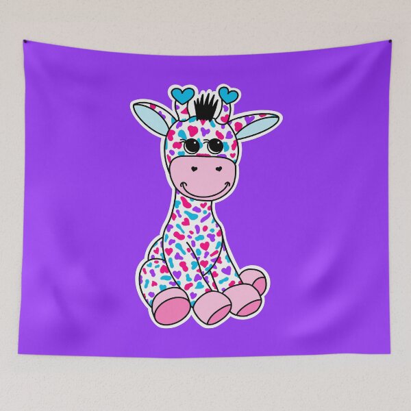 Item preview, Cute Androgyne Pride Flag Giraffe Pink Purple Blue designed and sold by JoyfulJen.