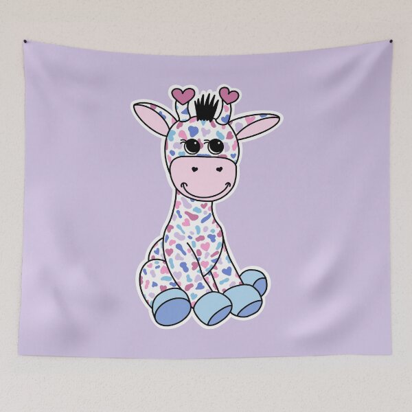 Item preview, Cute Bigender Pride Flag Giraffe Pastel Pink Purple Blue designed and sold by JoyfulJen.