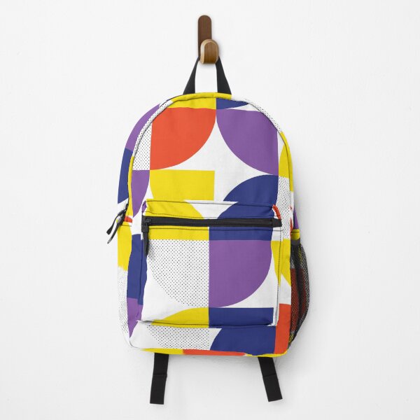Item preview, Bauhaus Pattern red blue purple & yellow shapes pattern designed and sold by LD ART.