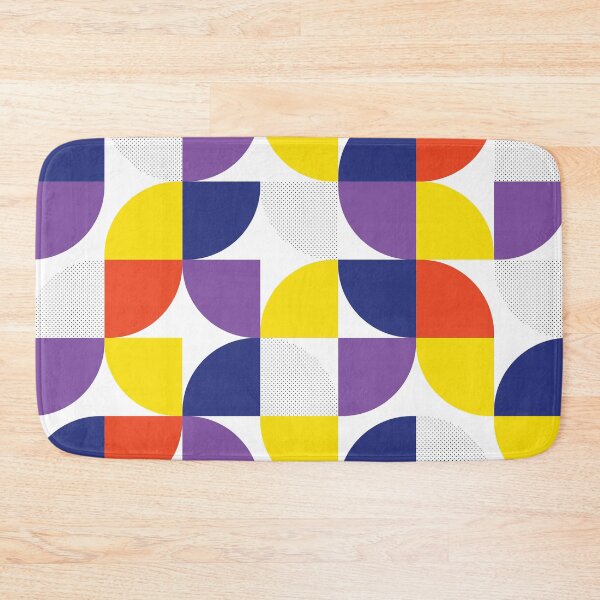 Item preview, Bauhaus Pattern red blue purple & yellow shapes pattern designed and sold by LD ART.
