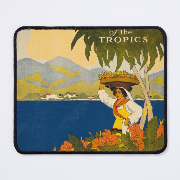 Item preview, Vintage Jamaica Travel Poster, 1910, Caribbean The Gem of the Tropics, Colorful Poster with Ocean and Fruit Basket designed and sold by juiceboxvintage.
