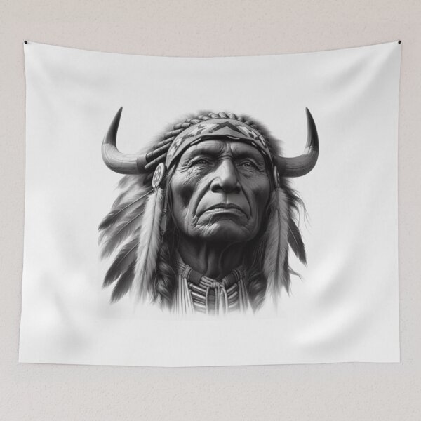Item preview, jefe nativo americano designed and sold by warrior4print.