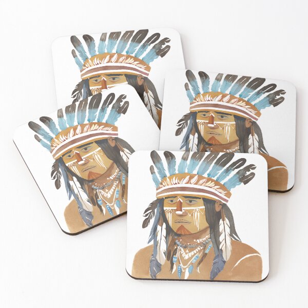 Item preview, Native American tribal face watercolor designed and sold by AKRE R.