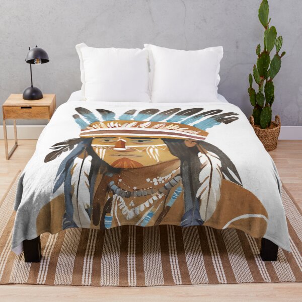 Item preview, Native American tribal face watercolor designed and sold by AKRE R.