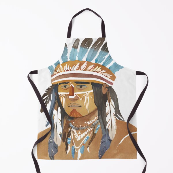 Item preview, Native American tribal face watercolor designed and sold by AKRE R.