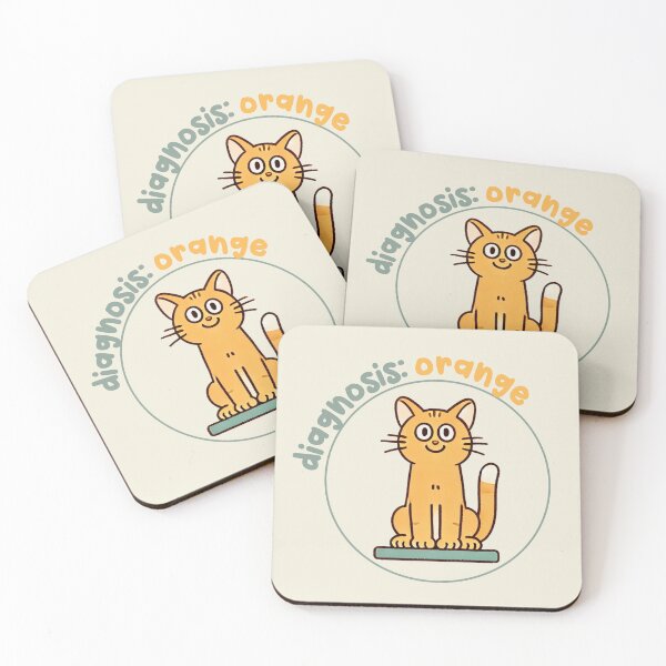 Item preview, diagnosis: orange cat unhinged sticker designed and sold by biancallorin.