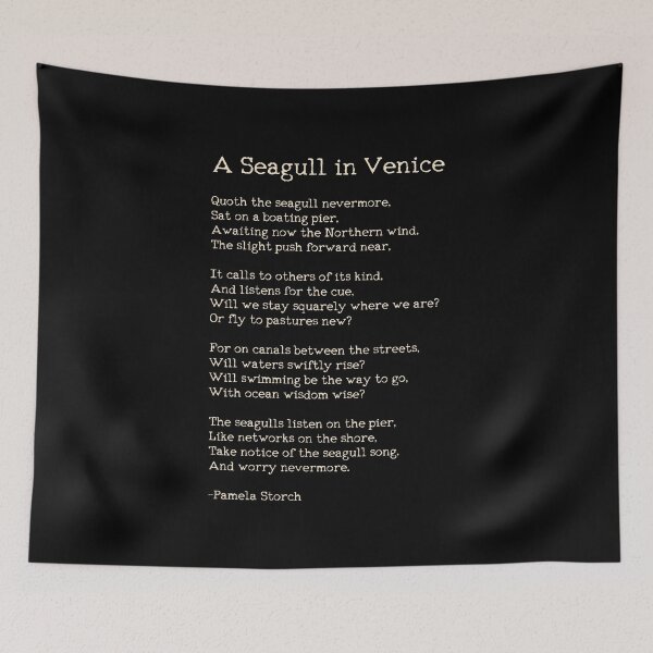 Item preview, A Seagull in Venice Poem in Black designed and sold by Pamela Storch.