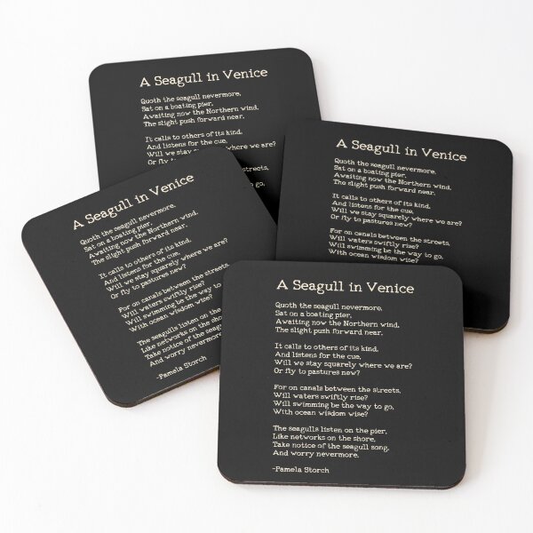 Item preview, A Seagull in Venice Poem in Black designed and sold by Pamela Storch.