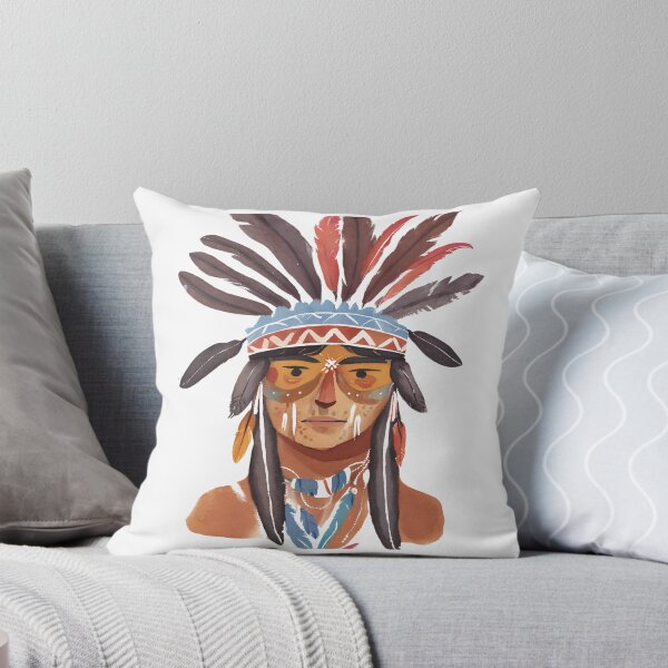 Item preview, American warrior tribal face watercolor designed and sold by AKRE R.