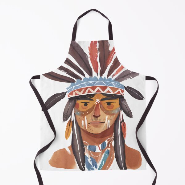 Item preview, American warrior tribal face watercolor designed and sold by AKRE R.