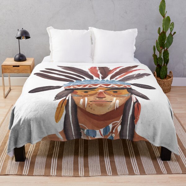 Item preview, American warrior tribal face watercolor designed and sold by AKRE R.