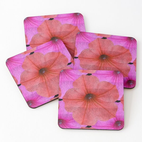 Item preview, Stained Glass Pink Orange Petunia Photography / Floral Photography designed and sold by Victoria Rose.