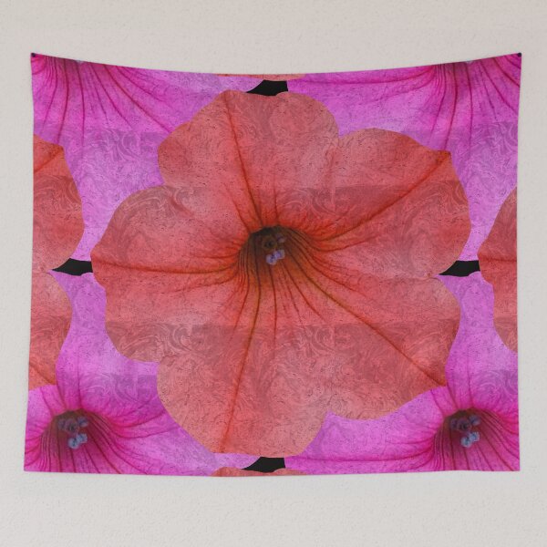Item preview, Stained Glass Pink Orange Petunia Photography / Floral Photography designed and sold by Victoria Rose.
