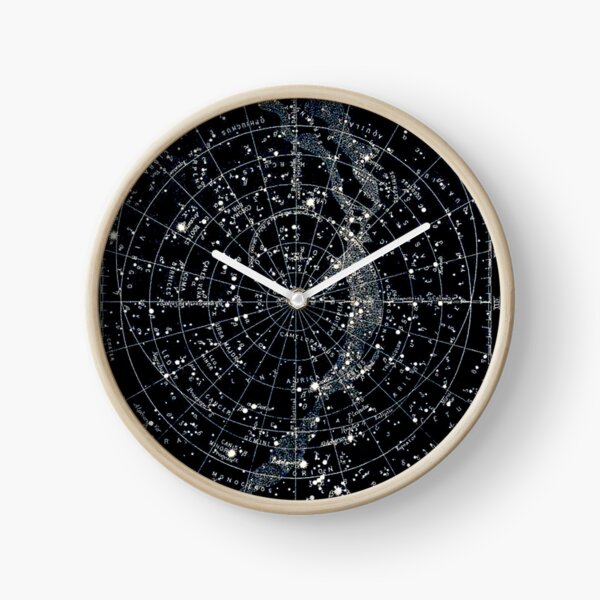 STAR CONSTELLATIONS : Vintage 1900 Galaxy Chart Map Clock