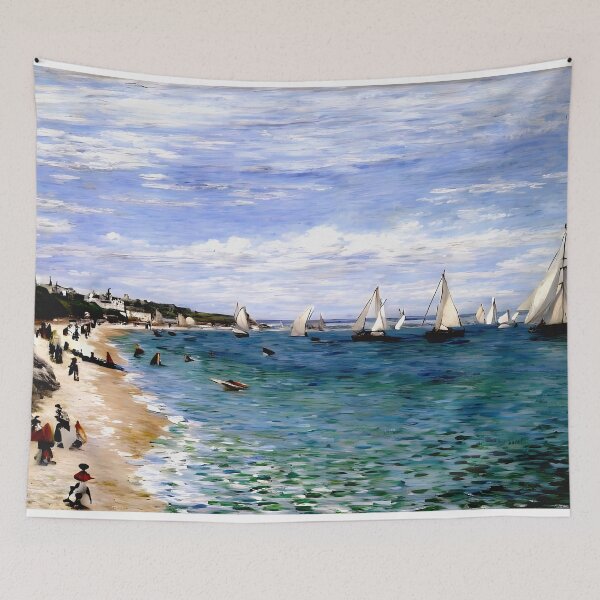 Aperçu de l'œuvre Régate à Sainte-Adresse - Célébration de la voile et de la vie côtière créée et vendue par artdesignsnow.