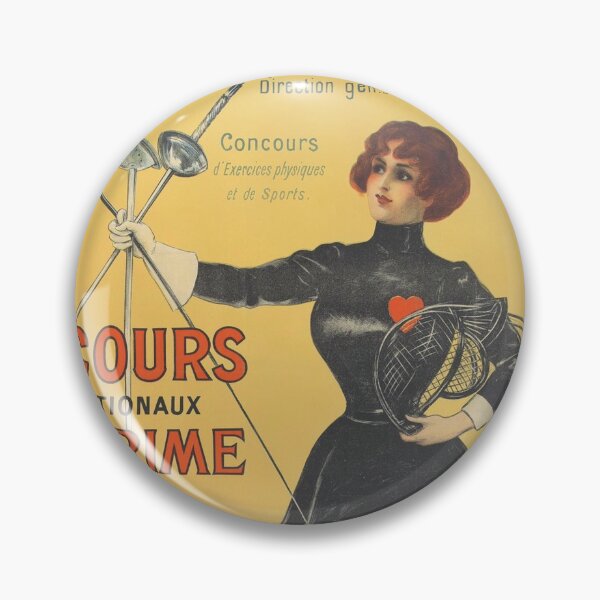 Item preview, Vintage Olympic Games Poster, Paris 1900, Concourse Internationaux D'Escrime, Sabre, Epee, and Fleuret Fencing Swordswoman designed and sold by juiceboxvintage.