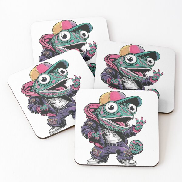 Item preview, chameleon wearing purple jacket hip-hop style  designed and sold by TK Art1989.