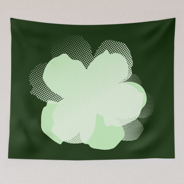 Item preview, Pop flowers pistachio blue designed and sold by ladstudio.