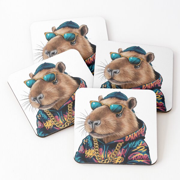 Aperçu de l'œuvre capybara style hip hop cool créée et vendue par TK Art1989.