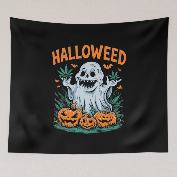 Item preview, Halloweed Halloween Ghost marijuana cannabis weed stoner 420 designed and sold by w1ckerman.