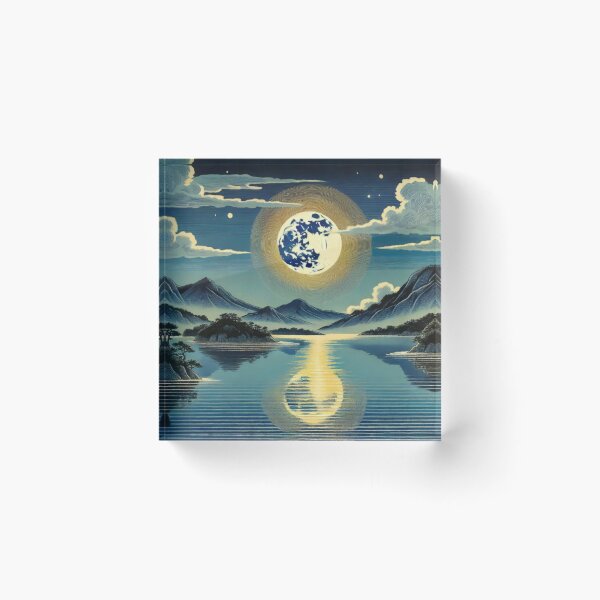 Item preview, Moon Blessing - A Contemporary Ukiyo-e Nature Landscape designed and sold by Kijiermono.