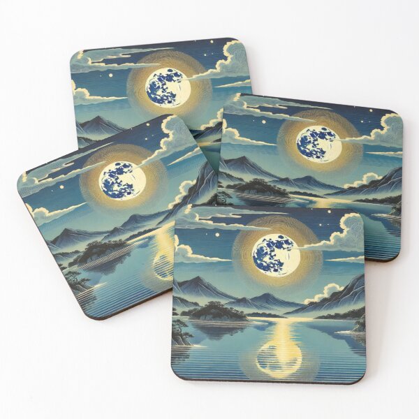 Item preview, Moon Blessing - A Contemporary Ukiyo-e Nature Landscape designed and sold by Kijiermono.