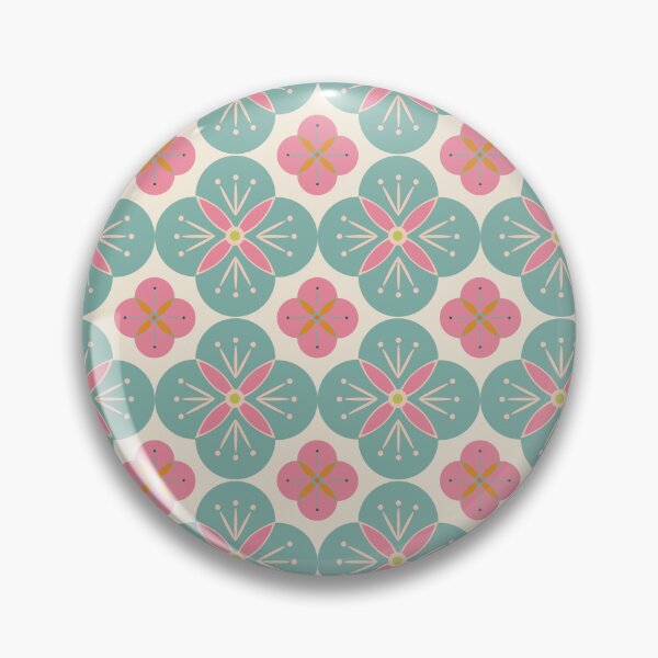 Item preview, Retro Scandi vintage boho flower 70s pattern designed and sold by Coastal Garden Design Studio.