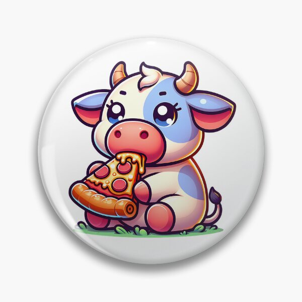 Artikelvorschau, Happy Cow Munching Pizza entworfen und verkauft von ImageTcraft.