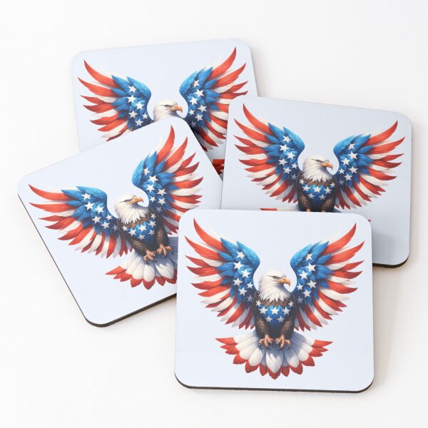Item preview, American eagle with wings adorned in stars and stripes of the American flag designed and sold by Margival.