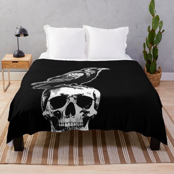 Item preview, Dark Art Crows Raven Bird with Skull Bones Vintage Old School Tattoo designed and sold by MORSPECTIVE.
