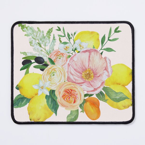 Item preview, Lemons and Flowers designed and sold by MyAbstractInk.