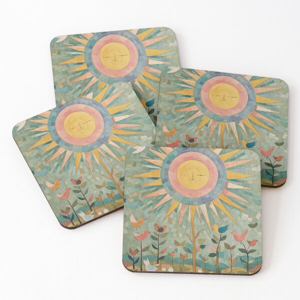 Item preview, Sunlit Soar: Pastel Sun and Birds Abstract Design designed and sold by Lizetteh.