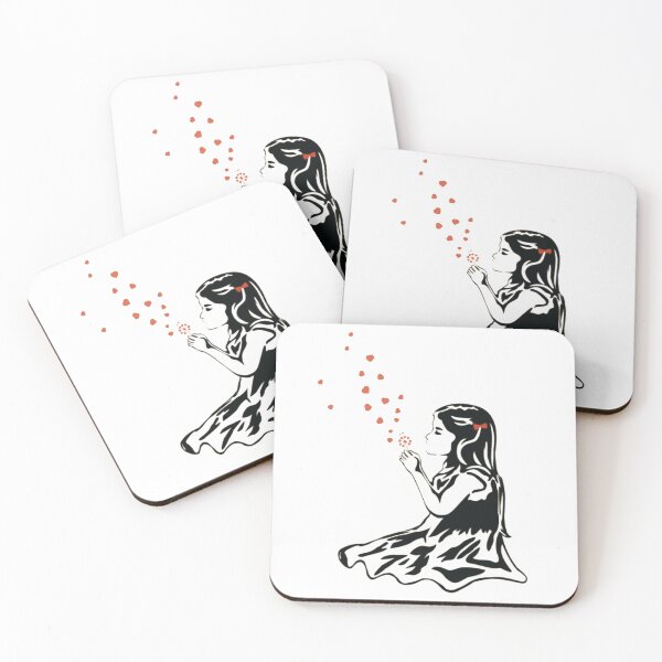 Item preview, Girl Blowing Hearts designed and sold by QuirkByLgnatius.