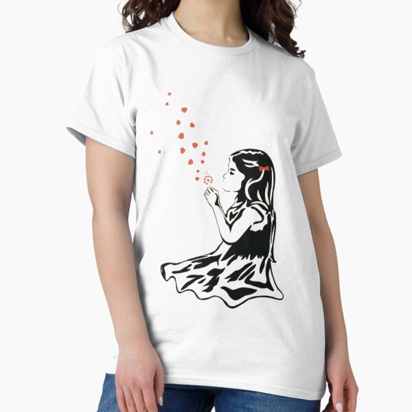 Item preview, Girl Blowing Hearts designed and sold by QuirkByLgnatius.