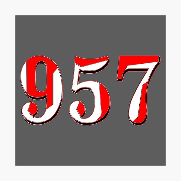 Item preview, number nine hundred and fifty seven three digit 957 order sequence team member age designed and sold by 4rpixs.