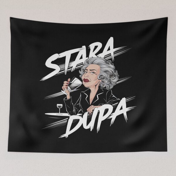 Item preview, Bold "Stara Dupa" Cartoon Elderly Woman T-Shirt designed and sold by MerchMasterPL.