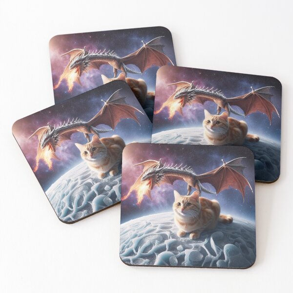 Item preview, a cat and a dragon are sitting on top of a planet designed and sold by supakor.